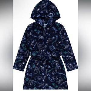 Magic Kids Gaming Print Pajama Robe - Navy